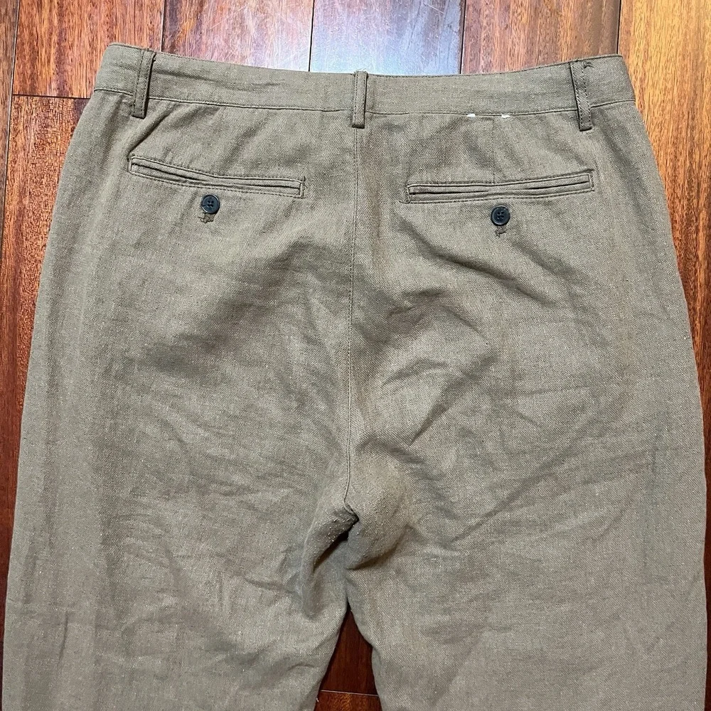 Banana Republic Pants Mens 32x32 (33x30) Tan Beige Slim Fit LINEN Blend Preppy